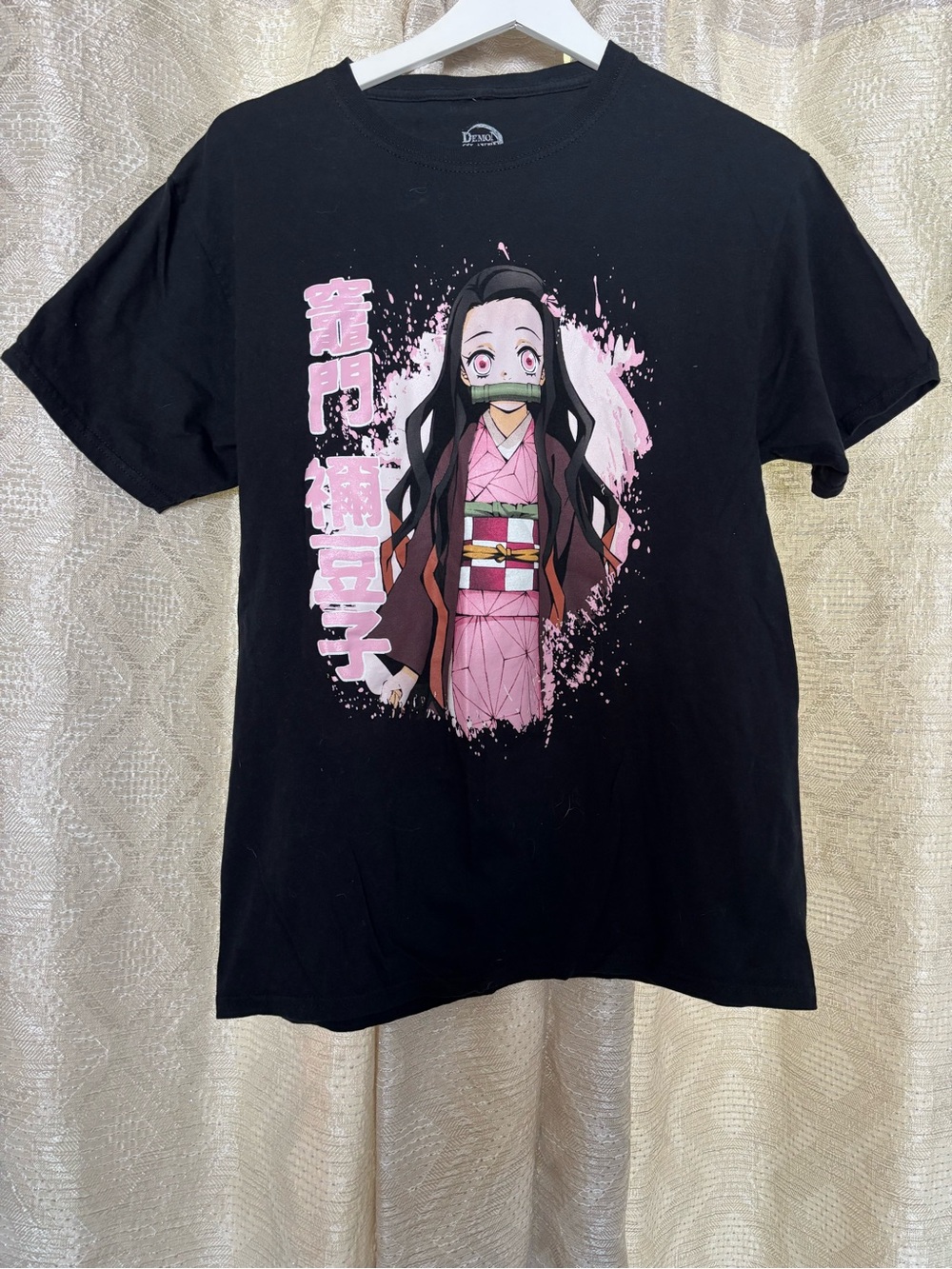 Nezuko Graphic T-Shirt - Black with Pink Art